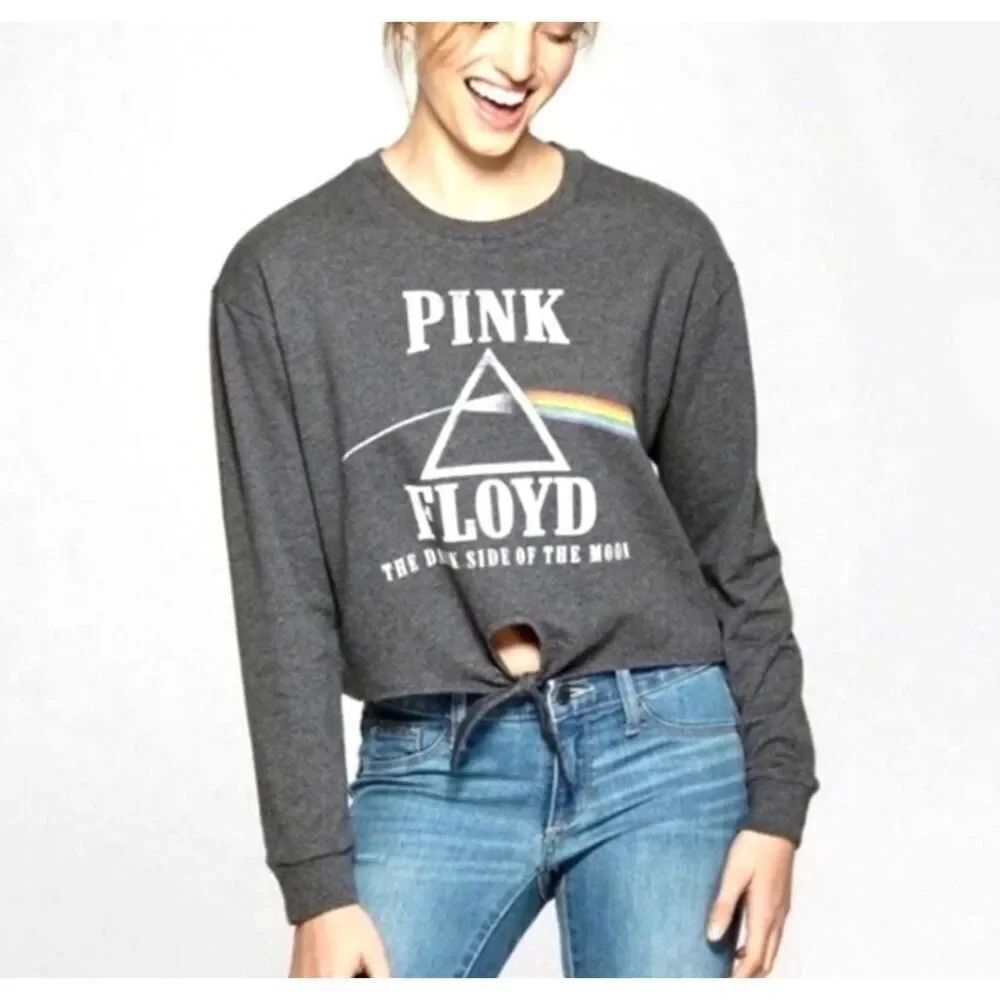 Pink Floyd long sleeve tie front top - XL